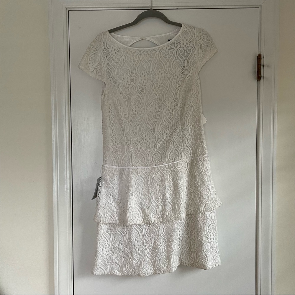 Laundry lace dress in white